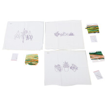 Stickset für Anfänger (Erwachsene) mit bedrucktem Leinenstoff und komplettem Werkzeugset. Kreatives Kreuzstichset für DIY-Projekte mit