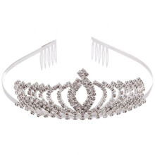 Princess Crown Hair Accessories, Handmade Rhinestone Waterdrop Tiara With Comb Hold In Place For Wedding Prom Birthday Party