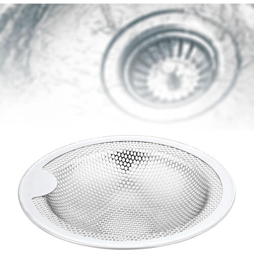 Stainless Steel Kitchen Sink Strainer Large Mesh AntiClogging Reusable Drain Filter 2