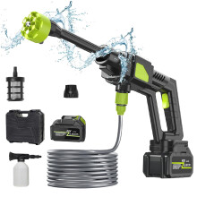 Cordless Pressure Washer 30Bar with 6in1 Nozzle and Foam Pot for Car Home Garden Cleaning 12000mAh