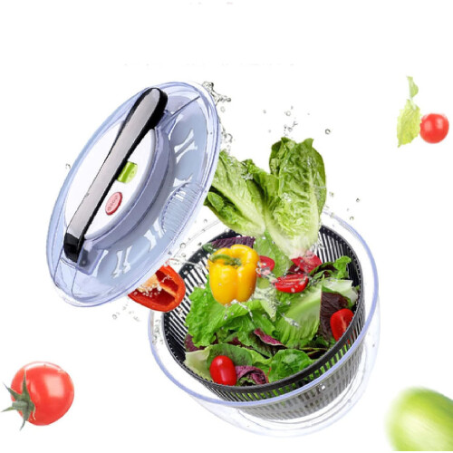 Large Capacity Manual Salad Spinner and Vegetable Washer for Fast Kitchen Drying 1