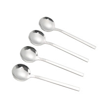 Stainless Steel Soup Spoons Set of 12, Round Bouillon 7.3 Inch Durable Comfort Grip