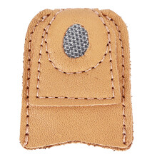 Finger Protector Leather Thimble Metal Tip Quilting Essential Comfortable Fit Breathable Design Anti Wear Coated Cover Dimpled Metal Disc Sewing Tool