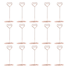 Porta-números de mesa em formato de coração com clipe, design elegante, base resistente e material premium para lembrancinhas de casamento, estilo