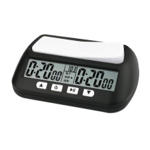 Professional Chess Clock Compact Digital Timer Count Up Down Timer Board Game Stopwatch Competition Hour Meter Black