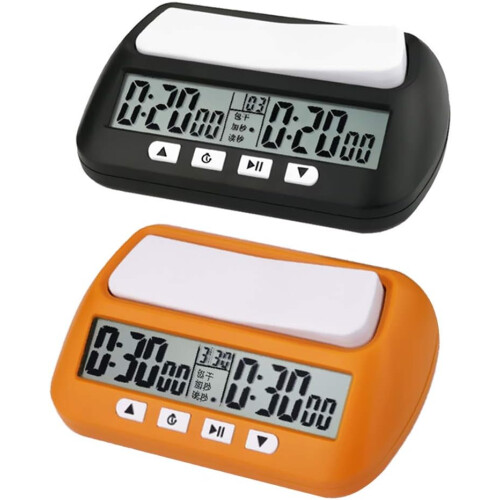 Professional Chess Clock Compact Digital Timer Count Up Down Timer Board Game Stopwatch Competition Hour Meter Black 1
