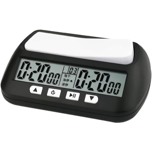 Professional Chess Clock Compact Digital Timer Count Up Down Timer Board Game Stopwatch Competition Hour Meter Black 2