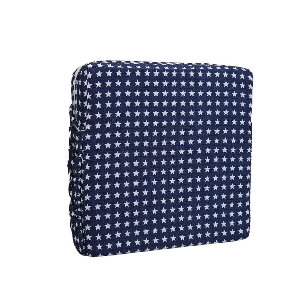 Toddler Baby Chair Booster Seat, Washable Cushion, Dismountable Portable Travel Cushion With Straps, 32X32x8 Cm Blue