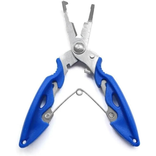 Fishing Pliers Line Cutter Hook Remover Knot Tying Tool Blue 2