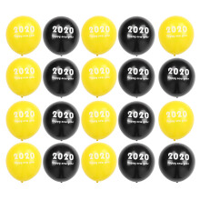 Dekorationssæt til dimissionsfest, årgang 2025, balloner, sortguld, konfetti, latexballoner med bånd, giftfri, miljøvenlig, heliumunderstøttet.