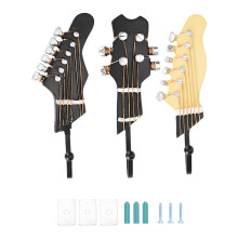 Crochets muraux décoratifs en forme de tête de guitare, en métal et résine, pour suspendre manteaux, serviettes et clés. Résistants à la
