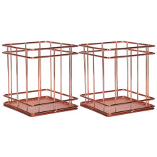Storage Basket With Wire Mesh Design, Desk Organizer Compact Size Sturdy And Stable Hollow-out Design Decorative Role Elegant Gift Metal Material