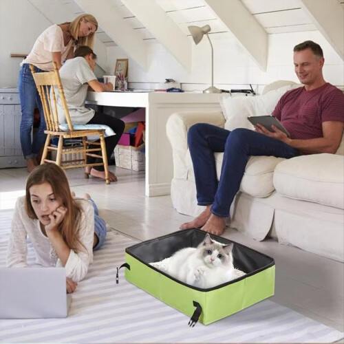 Foldable Litter Box Pan Cat Toilet Portable Travel 1