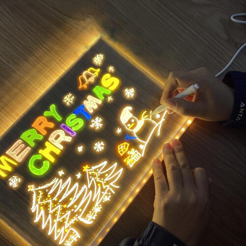 Acrylic LED Luminous Draw Board Toy Note for Kids 2