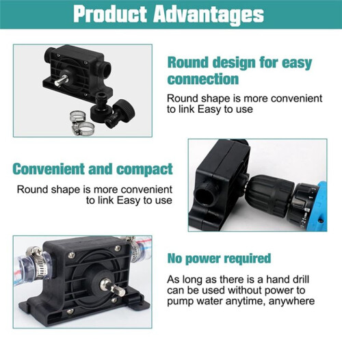 2 Pack Hand Electric Drill Water Pump, Portable Mi 2
