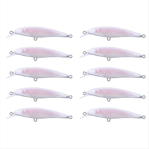 10PCS DIY Unpainted Blank Bait Minnows 8.5cm Holog