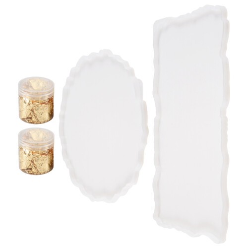 2 Pieces Tray Silicone Mold Kit Irregular Epoxy Re 2