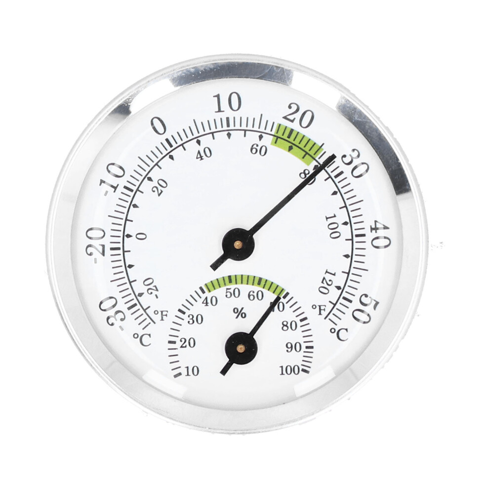 Ambient Temperature Monitor Compact Thermometer Hygrometer Mini Relative Humidity Meter Brass Frame Built-In Calibration High Measurement Accuracy