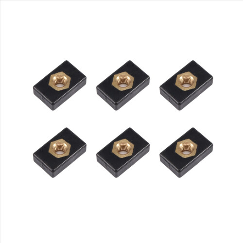 6Pcs M6 Copper Sliding Nut Side Mount Slide Track