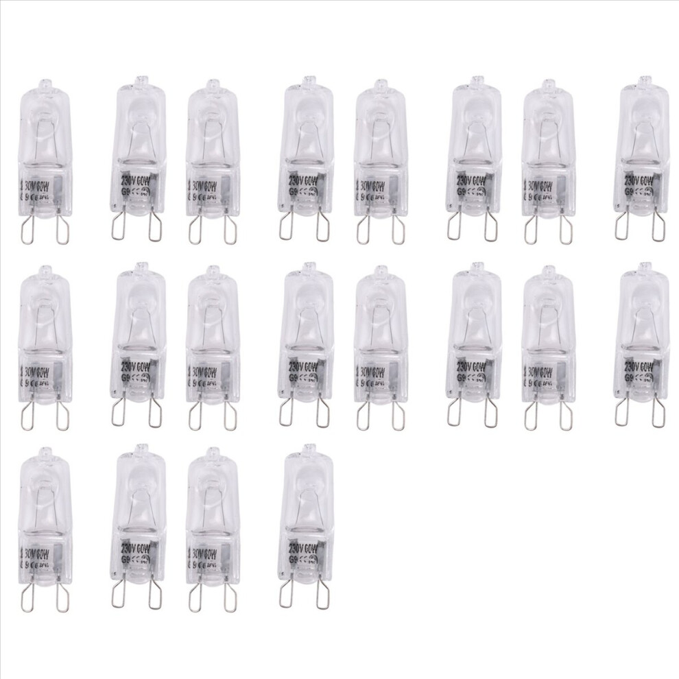 20Pcs G9 Halogen Bulbs,60W Clear Lamps Dimma Light 4852351757494
