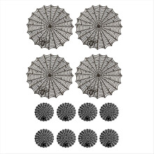 12Pcs 15inch Halloween Spider Web Placemats 3.94in
