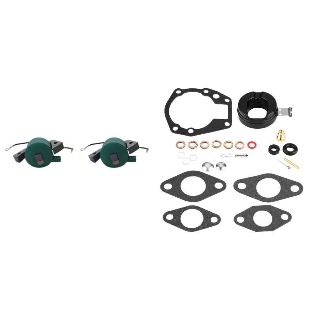 1 Set Carburetor Carb Repair Rebuild Kit For Johnson/Evinrude & 1 Set Outboard Engine Motor Ignition Coils 6031636113004