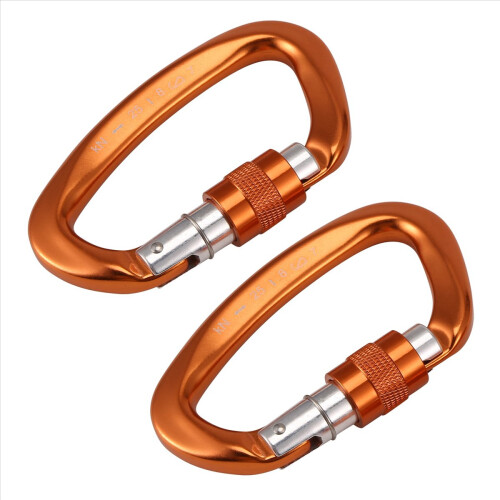 2PCS 25KN Carabiner Clip D Shape Hook Aluminium Al 1