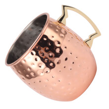 Tazza Moscow Mule in acciaio inox rosa oro a pois da 600 ml per home bar