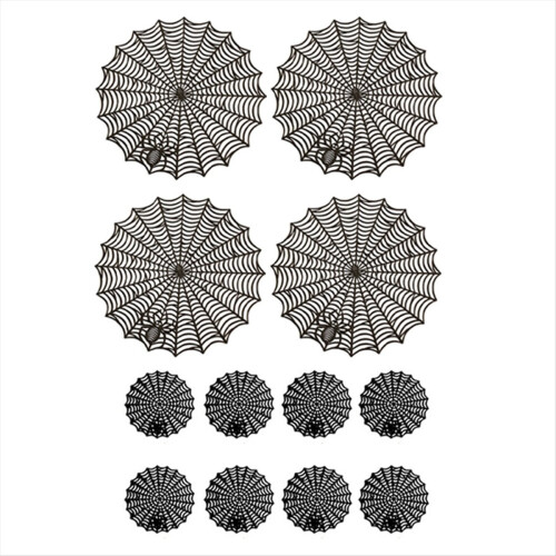12Pcs 15inch Halloween Spider Web Placemats 3.94in 1