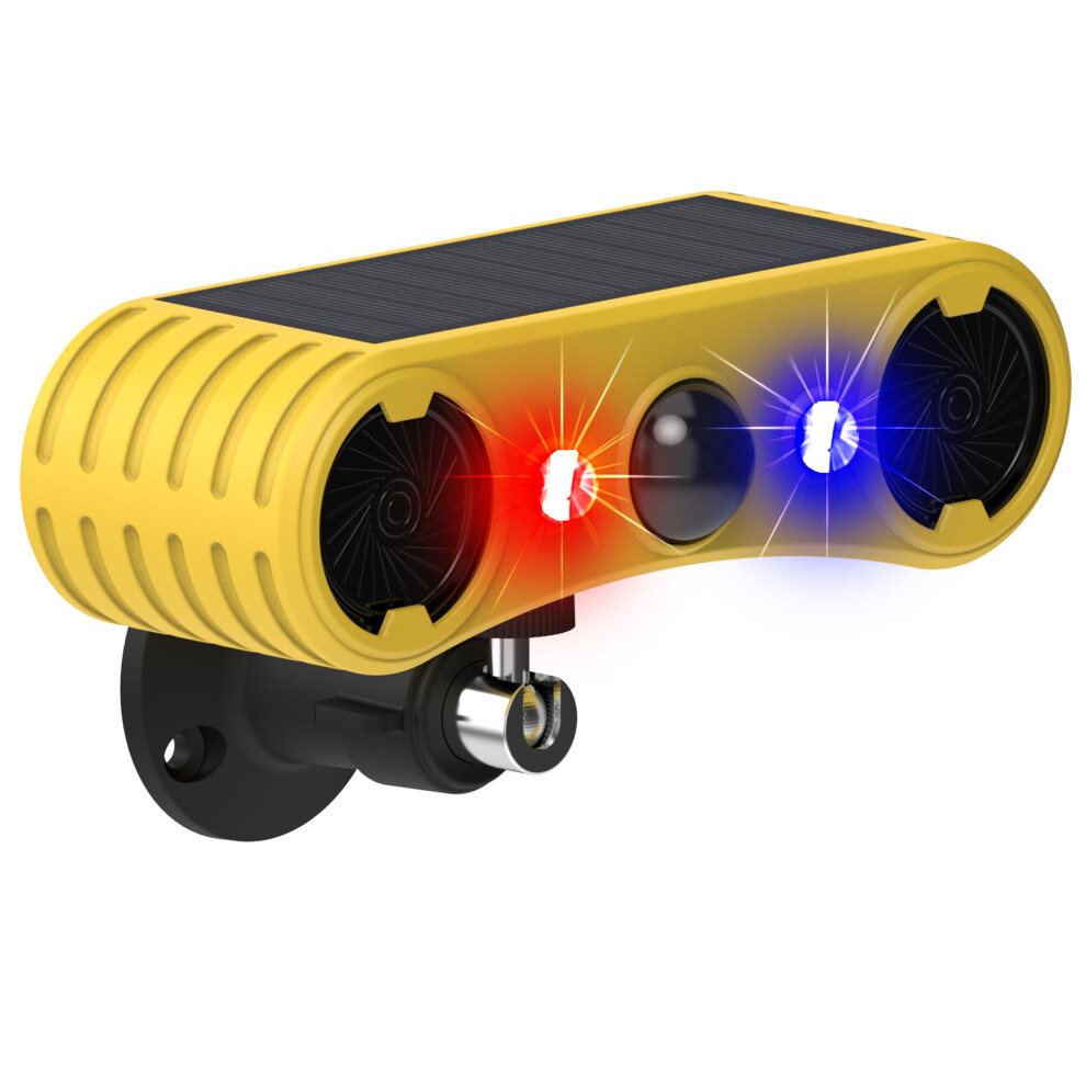 Solar Motion Sensor Alarm 130Db Siren Strobe Light Dog Barking Sound For Outdoor Home And Farm Security 9044945212150
