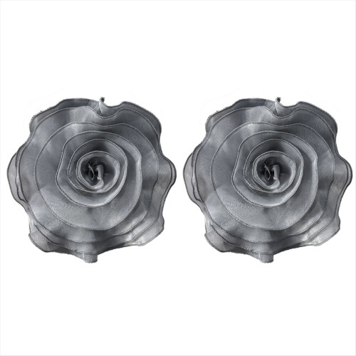 Gray Multi-Layered Three-Dimensional Gauze Flower 1