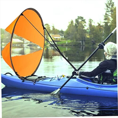 Green Kayak Sail Paddle, Downwind Kit Portable Fol 1