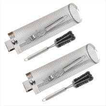 Barbecue Cage with Handle Stainless Steel Rolling