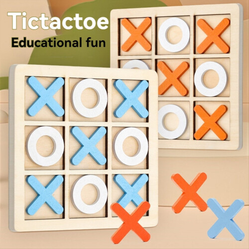 Wooden Board Tic- Toe Game XO Table Toy Classical 2