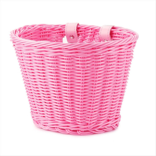1Set Rattan Wicker Bicycle Front Basket+Bell+Tasse 1