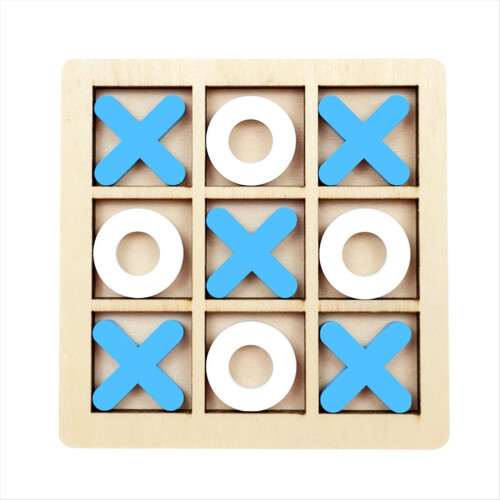 Wooden Board Tic- Toe Game XO Table Toy Classical
