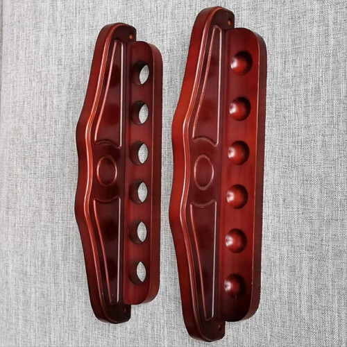 6 Cue Wall Mounted Rack Wooden Stand Pool Stick Ho 2