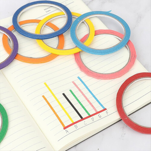 10 Rolls 1/8in Colorful Whiteboard Thin Tape Pinst 2