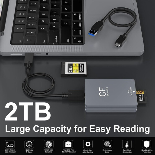 2 in 1 CFexpress Type B SD Card Reader USB 3.2 10G 2