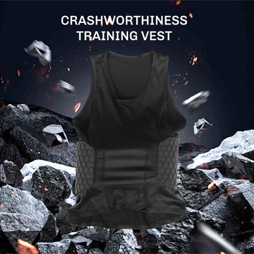 Men's Rib Protector Padded Vest Compression Shirt 2