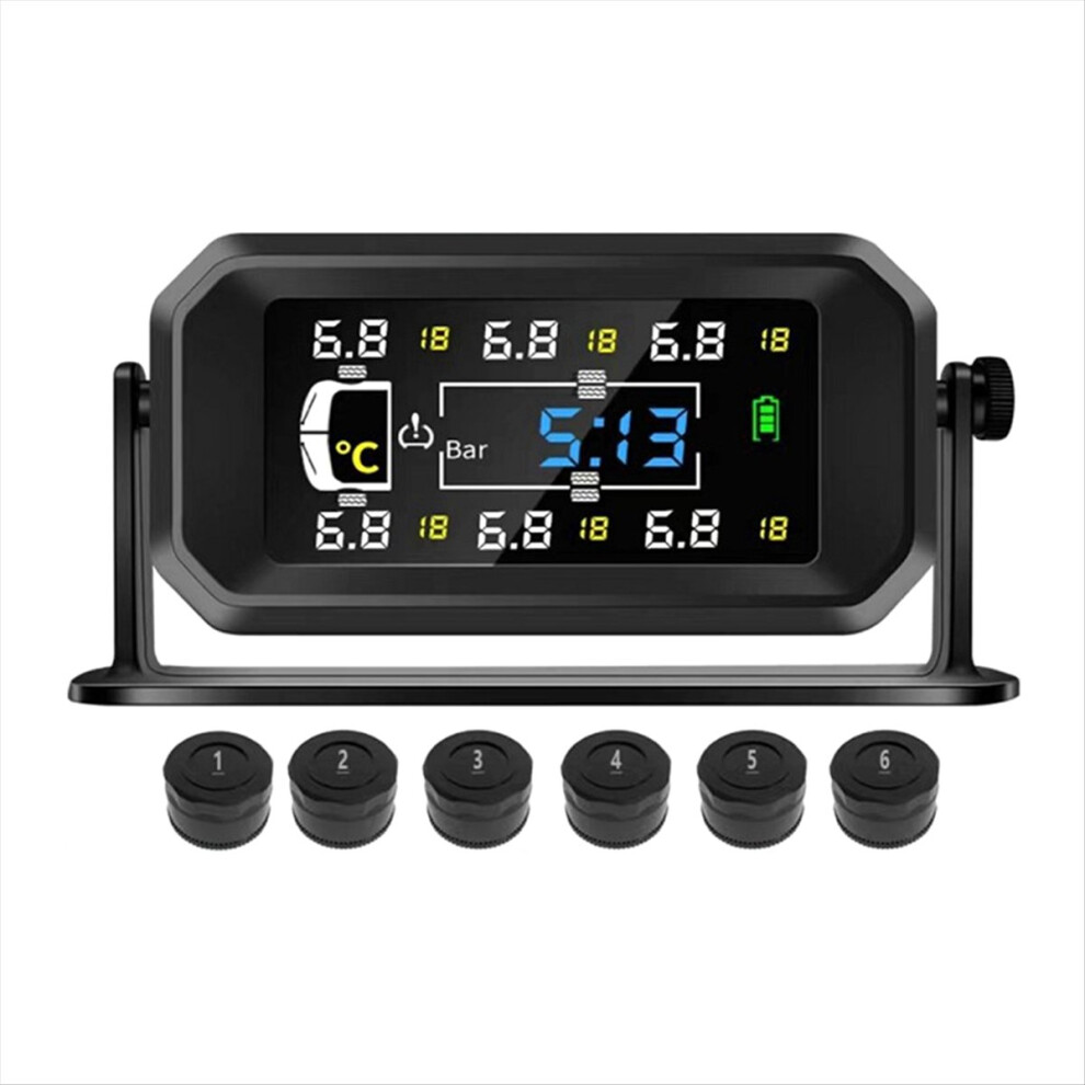 Car Rv Truck Tpms 6 Wheels Sensor Solar Tire Press 4852351785596