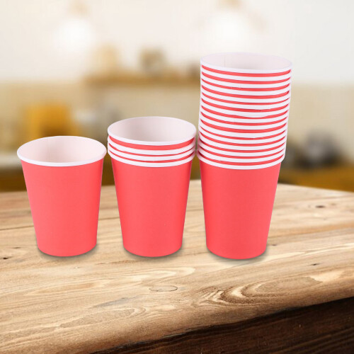 20 Paper Cups (9oz) - Plain Solid Colours Birthday 2
