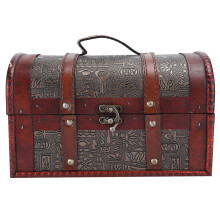 Vintage Wooden Box Pirate Treasure Chest Home Decoration Multipurpose Decorative Box Functional Decoration Retro Design Wooden Storage Box Gift Idea