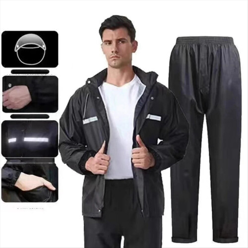 Men'S Raincoat Set Rainproof Mask Outdoor Work Hik 2