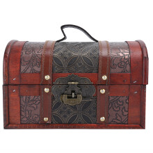 Retro Design Wooden Storage Box Vintage Wooden Box Decorative Storage Box Functional Decoration Pirate Treasure Chest Jewelry Keepsake Box Home Decora