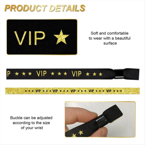 100 Pack VIP Cloth Event Wristband, Solid Color Wr 2