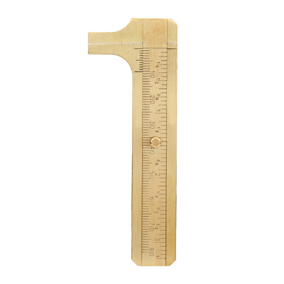 Brass Sliding Gauge Pocket Ruler Double Scale Design Precise Measurement Corrosion Resistance Lightweight And Portable Measuring Tool For Gemstones 9464372396405