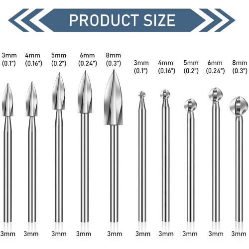 10 Pieces Wood Carving Bits Engraving Drill Access 1
