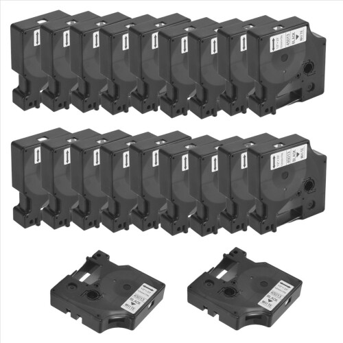 20Pcs for D1 Label Maker/Tape 45013 Black on White 2