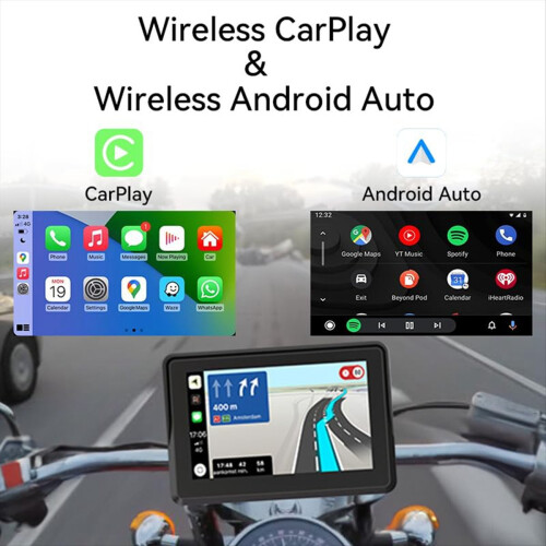 Motorcycle GPS Carplay Touchscreen, Wireless CarPl 2